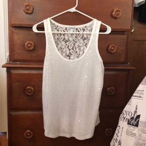Lacy shiny tank top